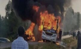Guardian Angel bus bursts into Flame in Kisumu